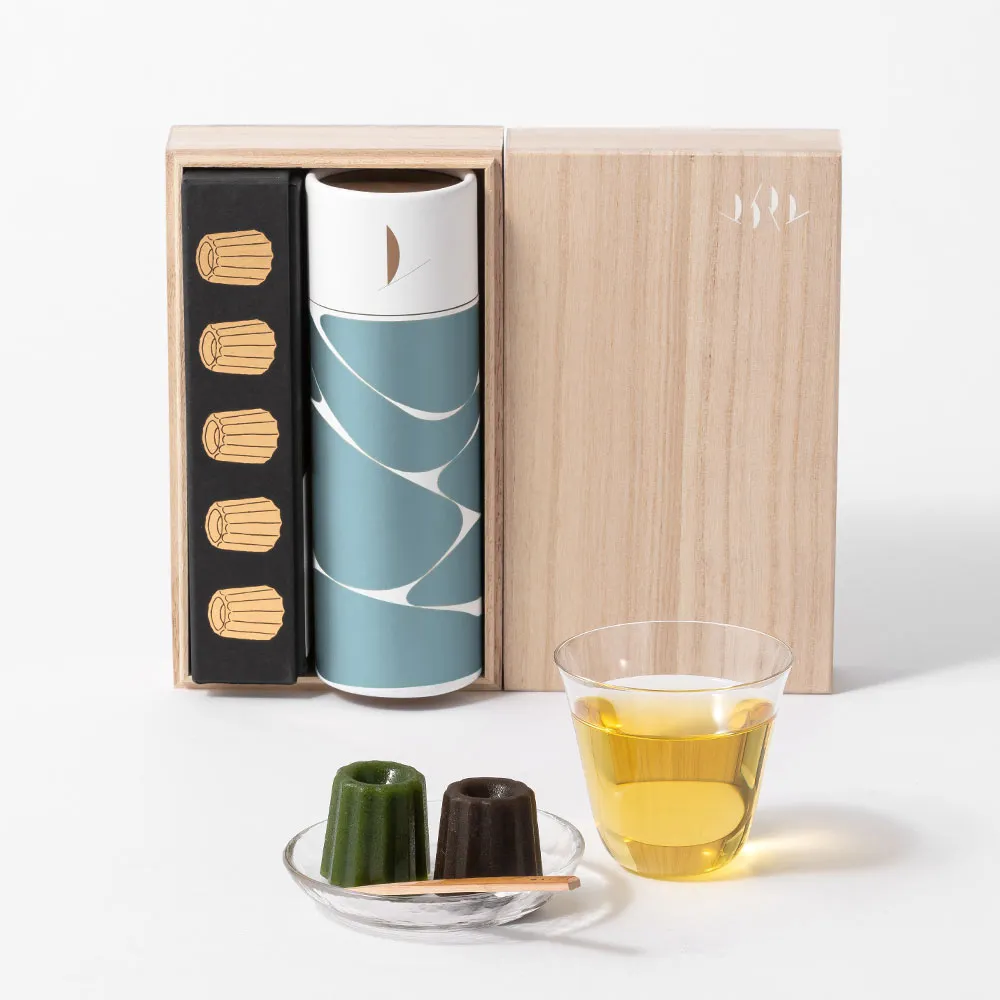 カヌレ羊羹＆お茶セット /  釜炒茶セット［井上茶寮］