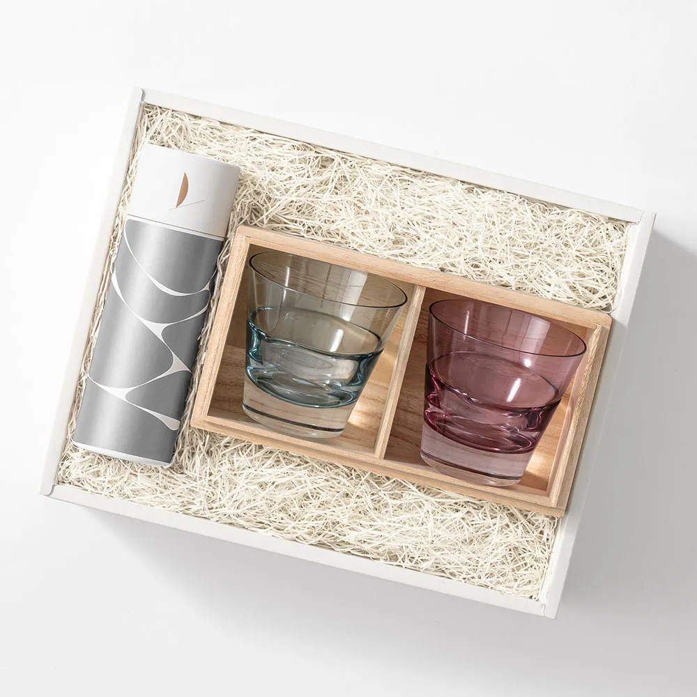 GLASS＆TEA TIME BOX / Sghr / インディゴ＆ワインレッド