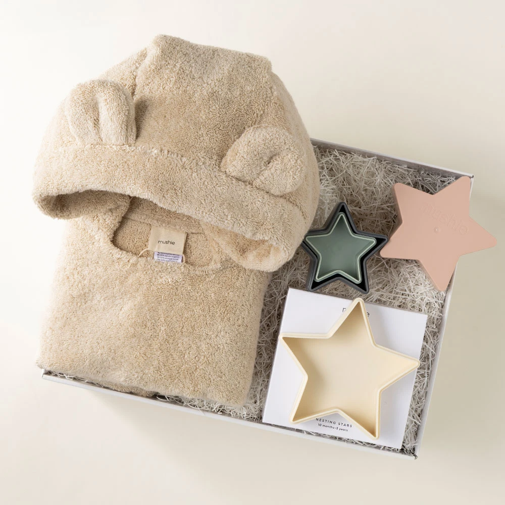 BABY BATH＆TOY BOX / HOODED PONCHO+STAR / アイボリー