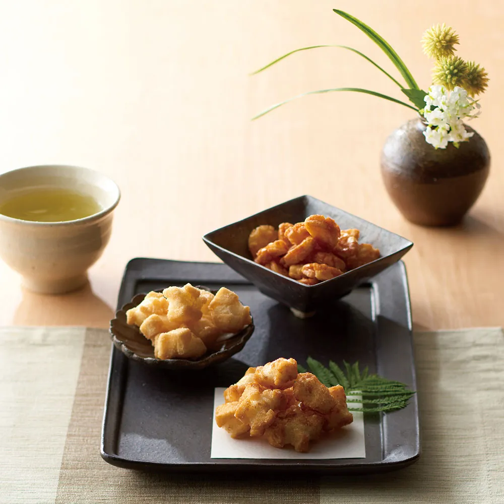 海の幸 3種の揚げ餅セット+鯛出汁