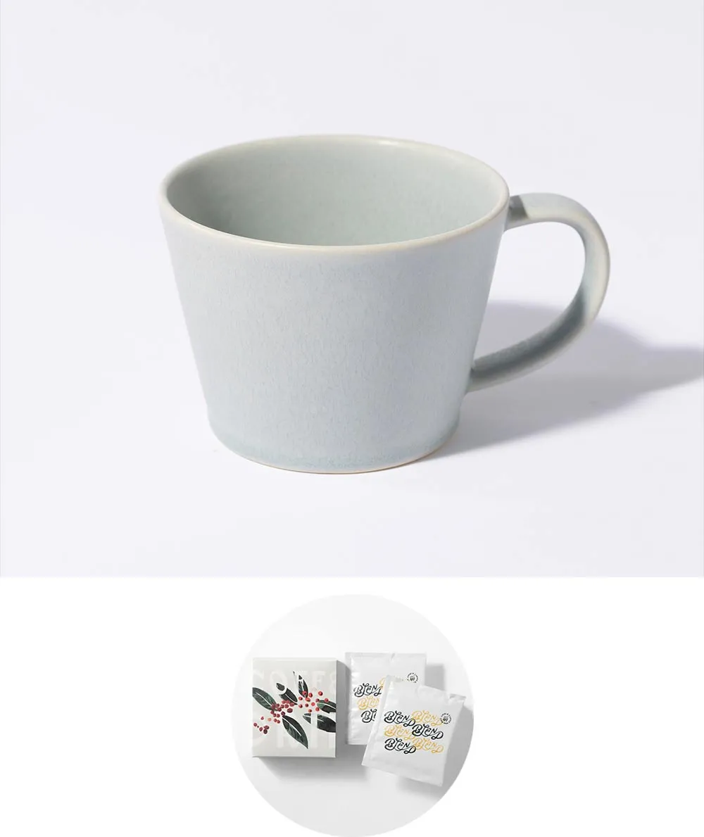 コーヒーカップ［サクザン］+コーヒー［オニバスコーヒー］/  スカイブルー