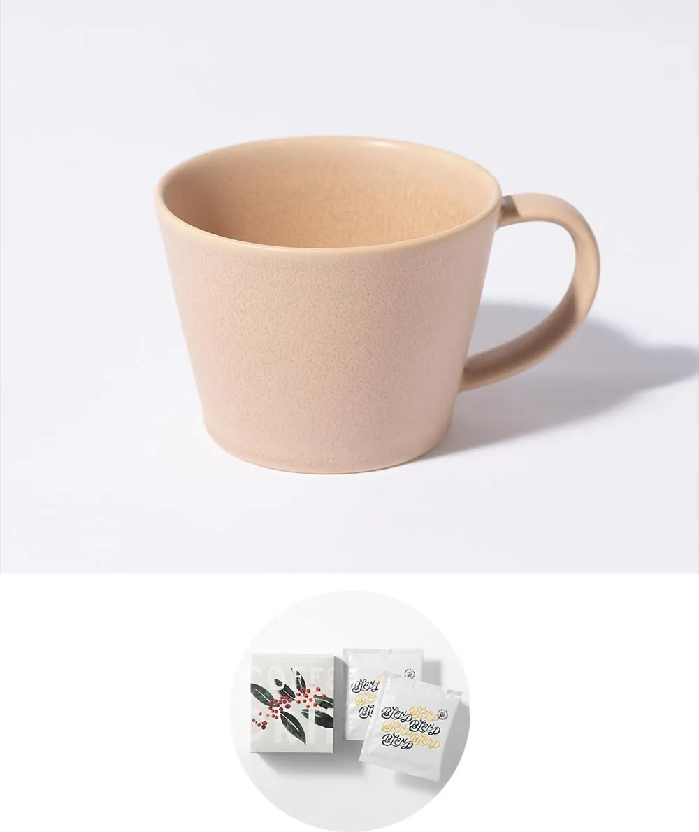 コーヒーカップ［サクザン］+コーヒー［オニバスコーヒー］/  コーラルベージュ