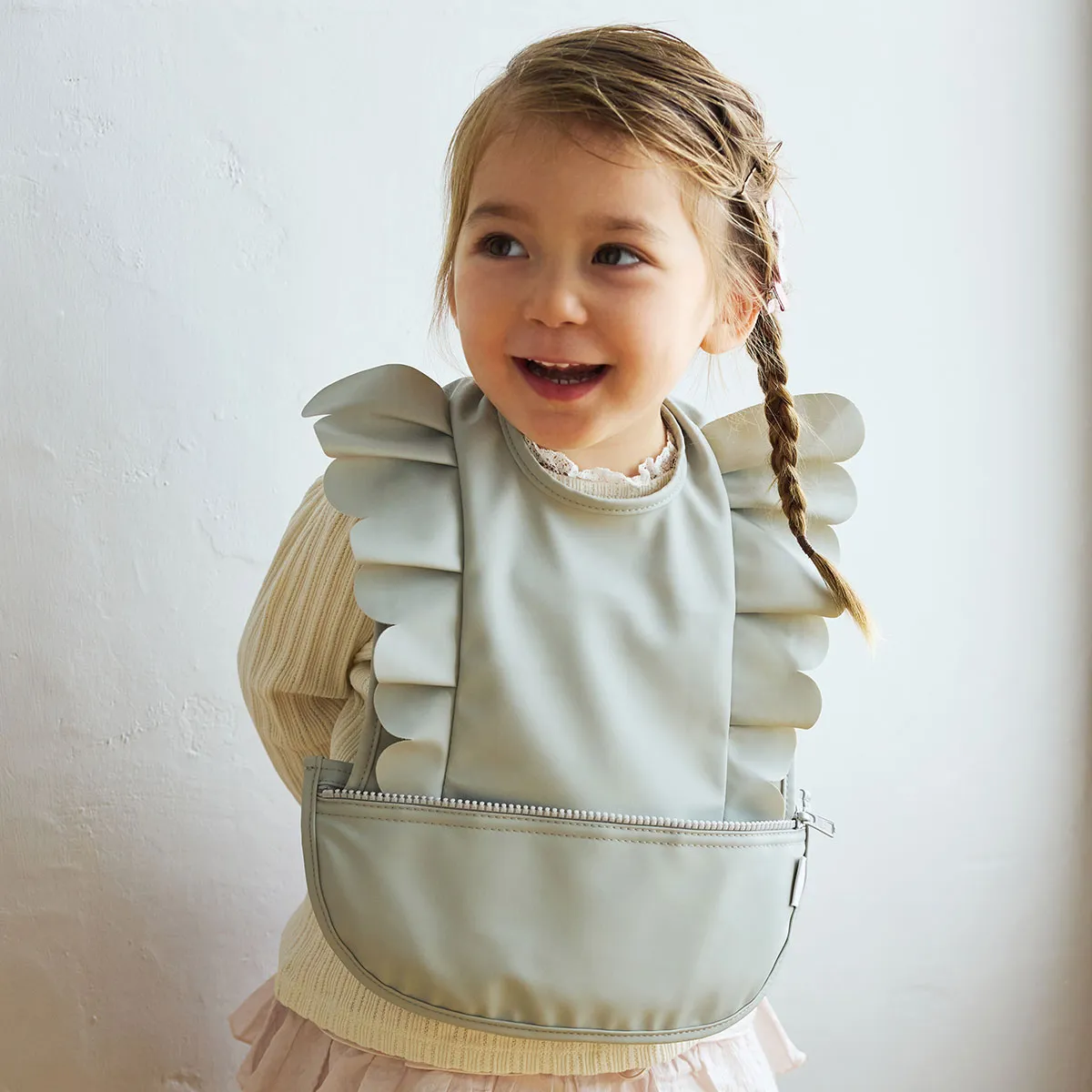 BIB＆TABLE WARE BOX / mamamanma / フリルグレー［ディモワ］