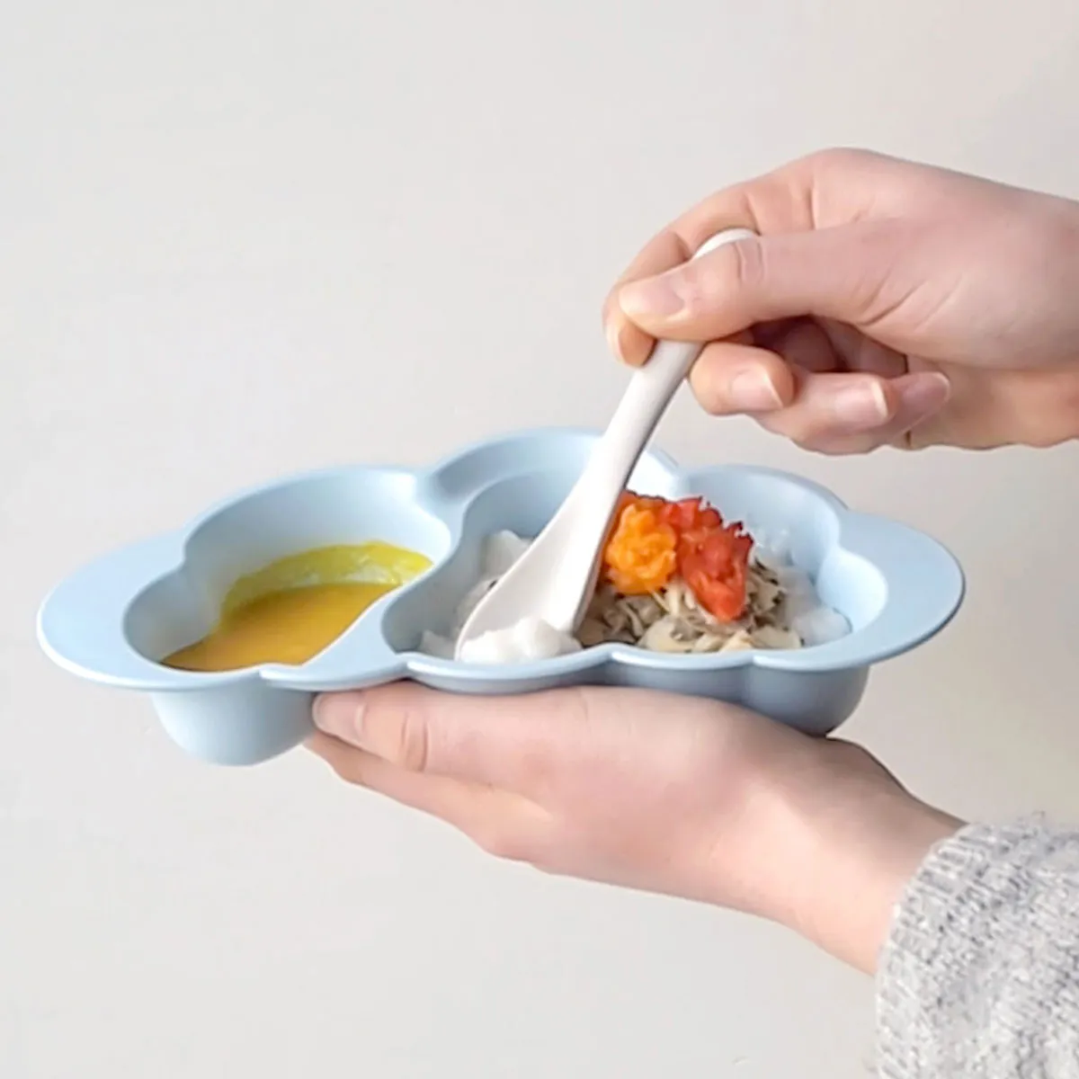 BIB＆TABLE WARE BOX / mamamanma / フリルグレー［ディモワ］