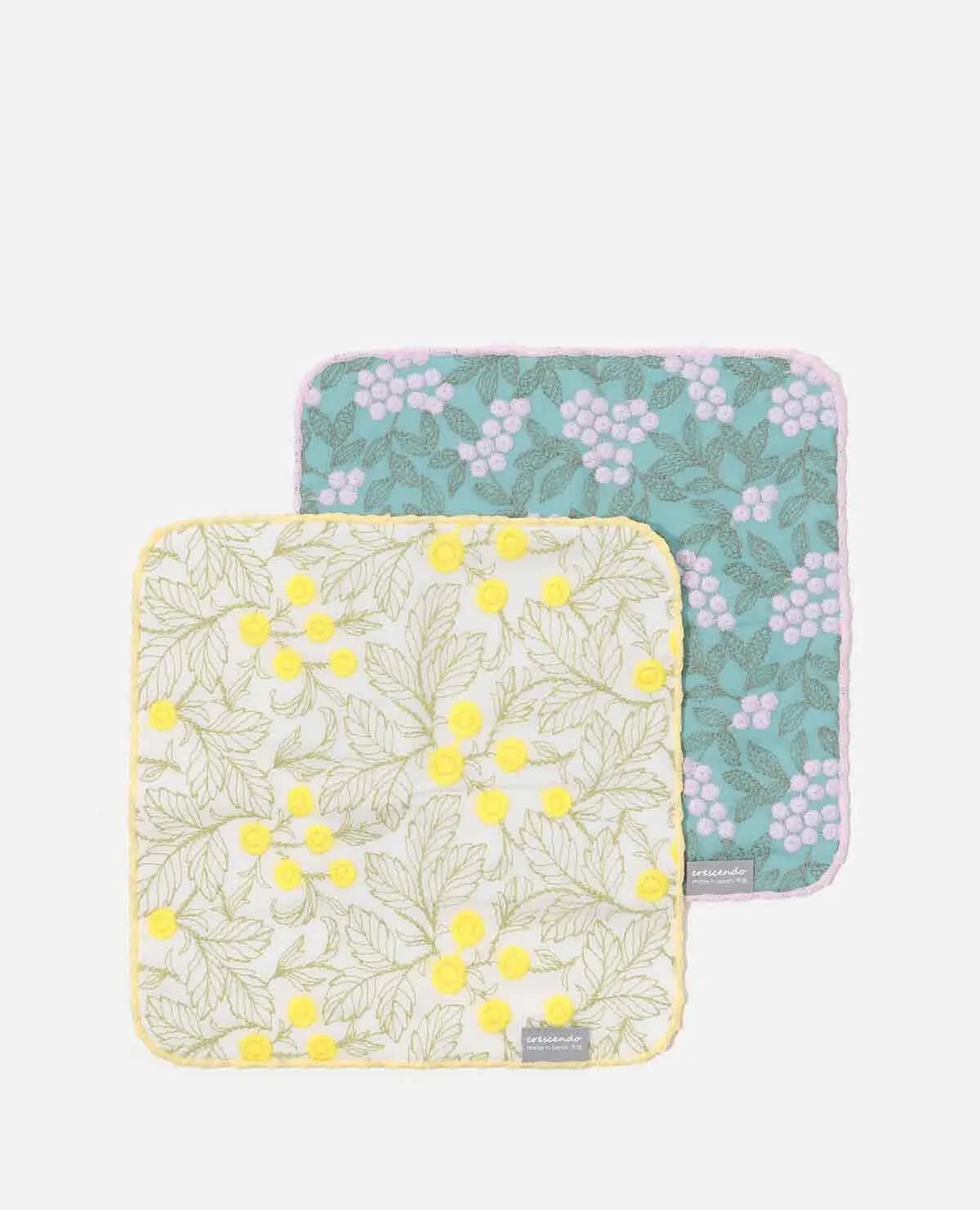 エンブロイダリー タオルハンカチ 2枚セット［クレシェンド］