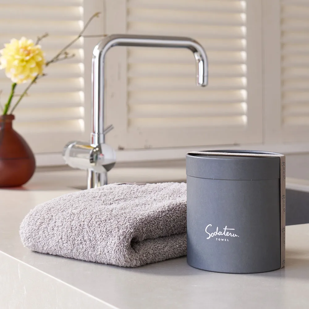 feel フェイスタオル 2枚セット / ムーングレージュ＆チャコール［育てるタオル］ 2