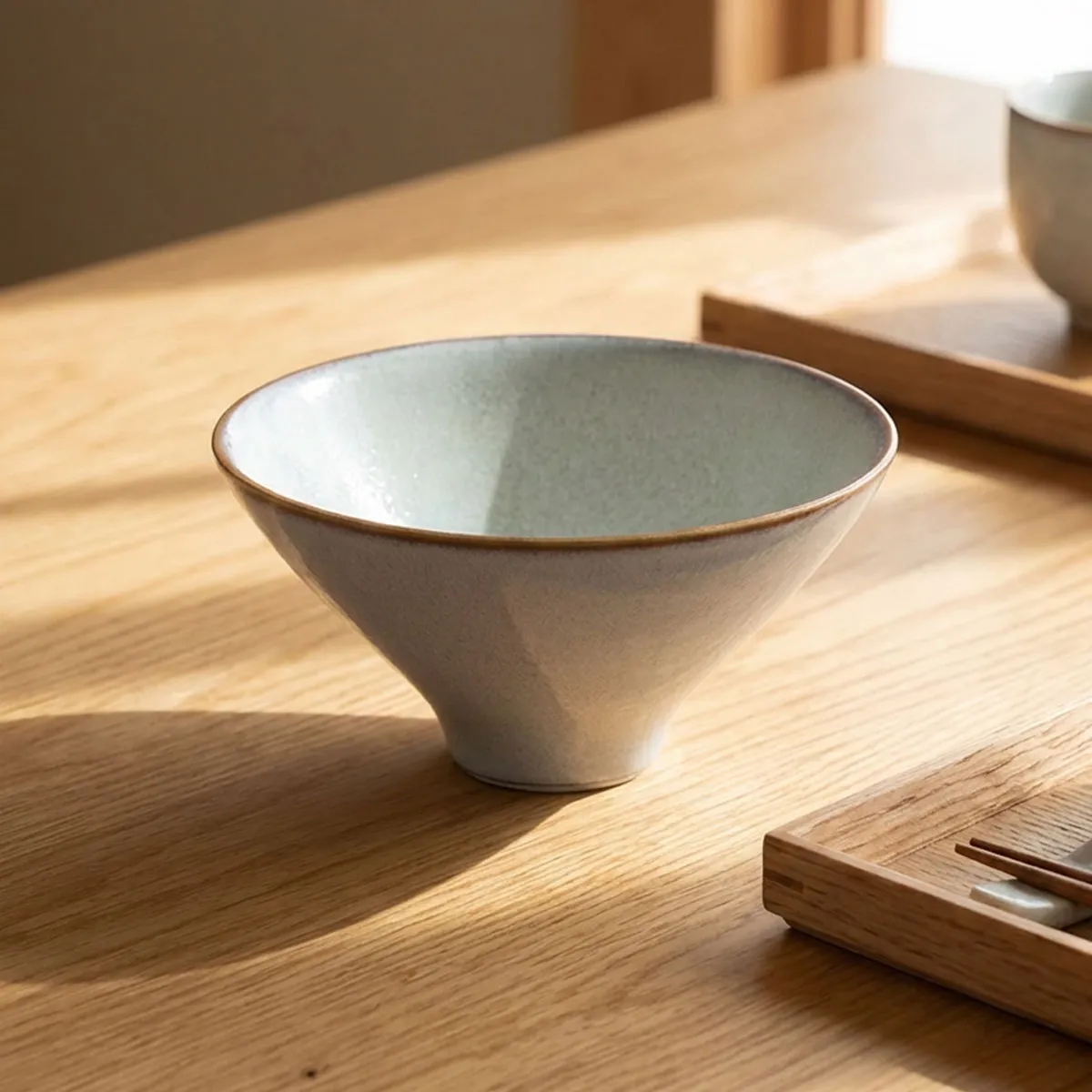 JAPANESE TABLE WARE BOX / CAPE / 茶碗+箸置き+箸 / 浅葱＆桜 3