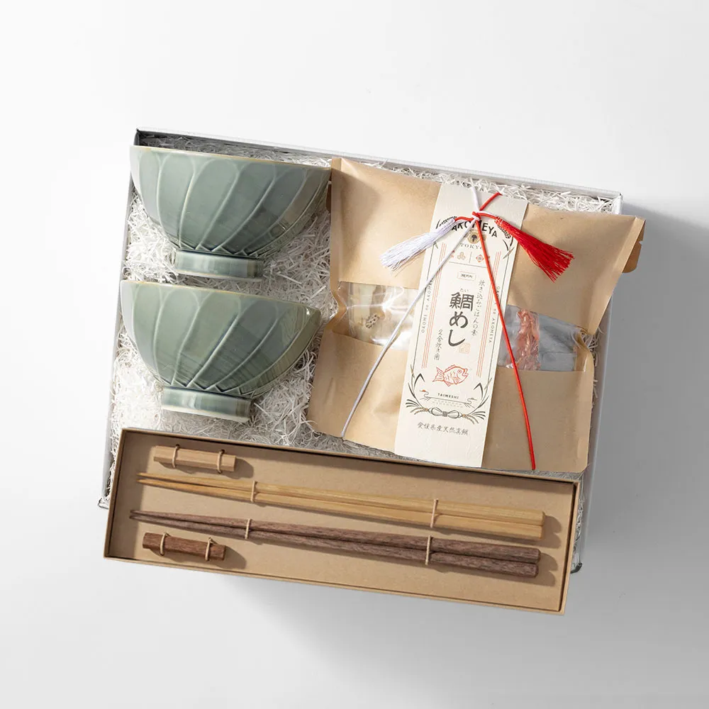 FOOD＆TABLE WARE BOX / SCULPTURE / 鯛めし+箸 / さくら＆ウォルナット 1