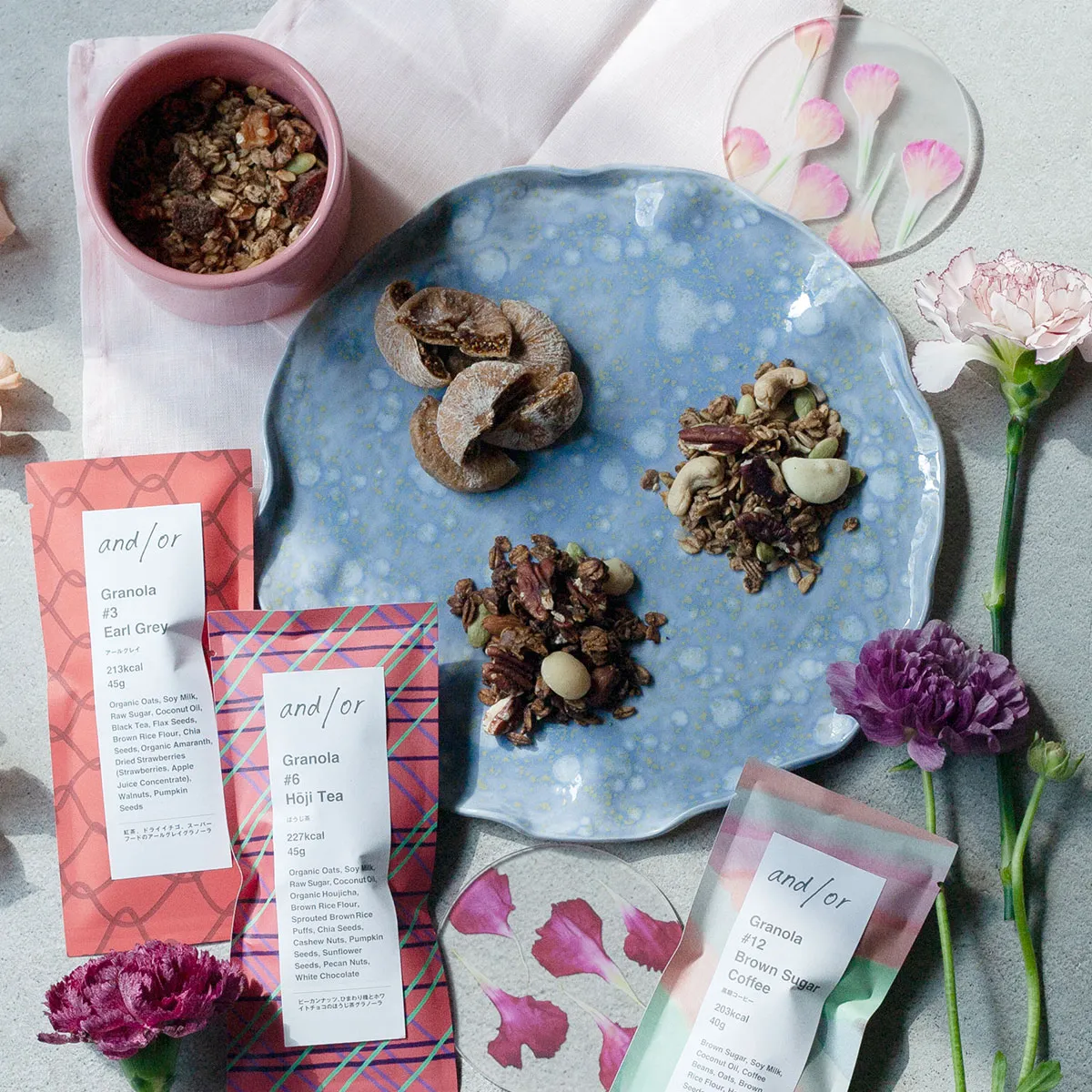 【母の日限定】押し花コースター＆グラノーラ3種＋有機イチジク［and/or Granola］ 1