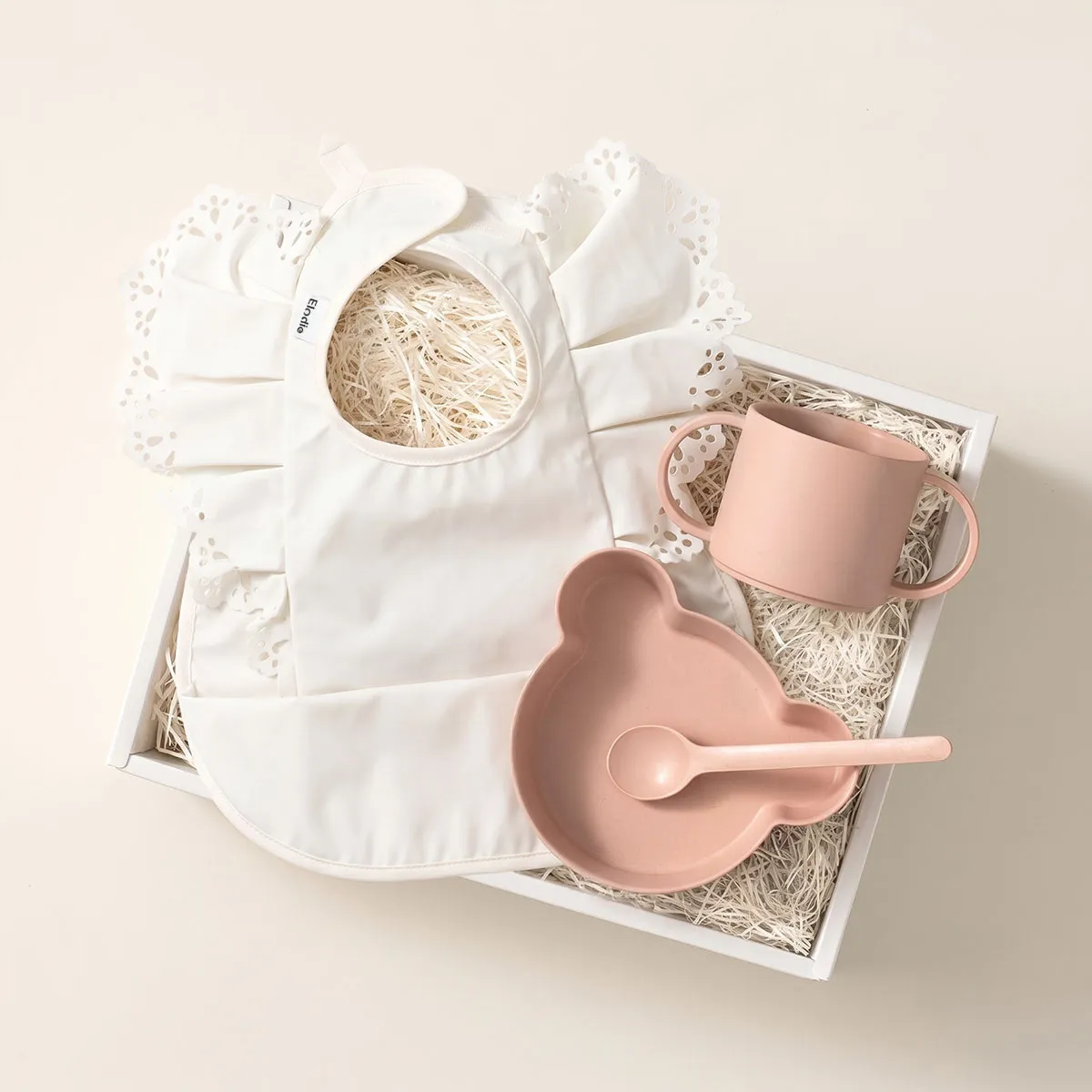 BIB＆TABLE WARE BOX / tak. /  バニラホワイト＆ピンク